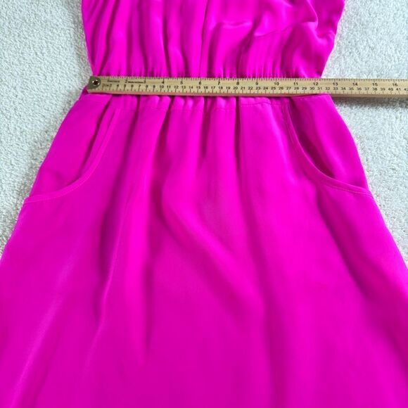 Amanda uprichard Dress Womens Size Small Satin Hot  pink silk pullover mini - Picture 10 of 11